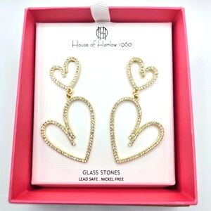 House Of Harlow 1960 Heart Dangle Earrings NWT NIB